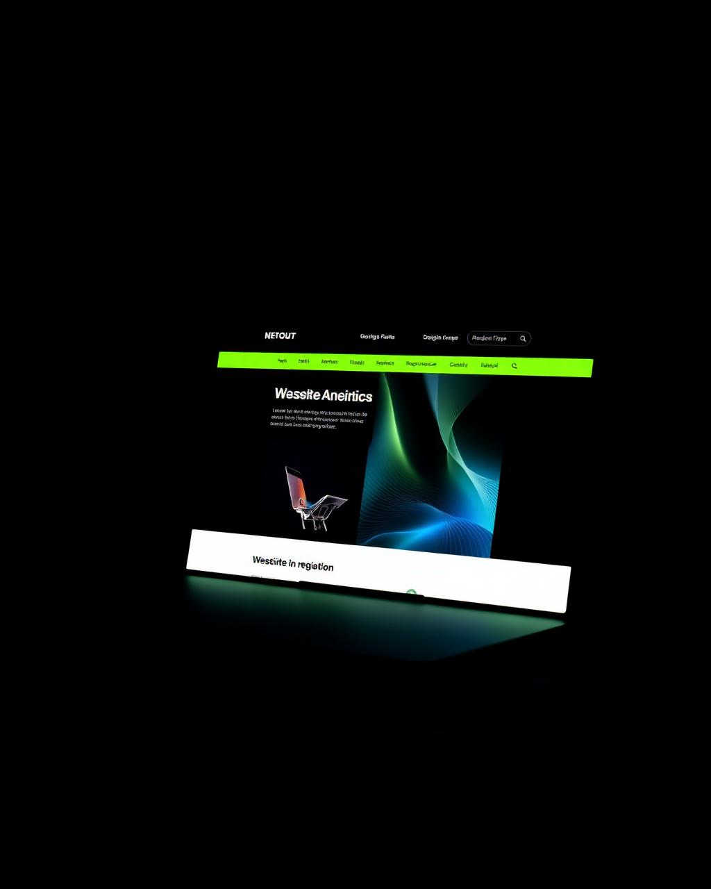Laptop showing a website design